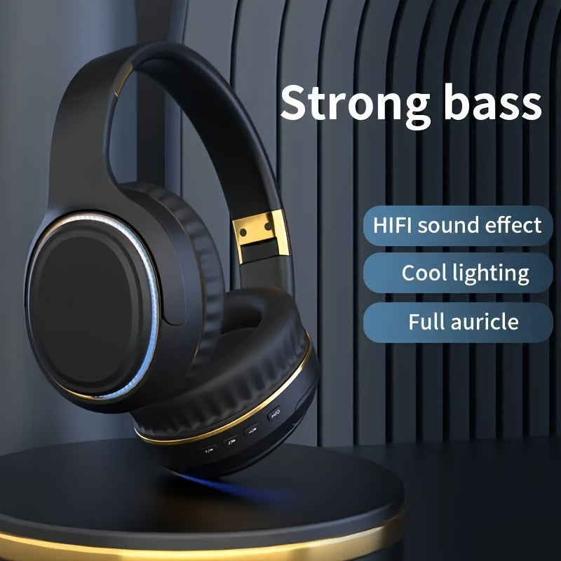 07S Wireless Over-ear Headphones - Hifi Surround Bass, Foldable Design, 400mAh Battery | Wireless, Wired, TF Card, Radio Mode for Sports, Games