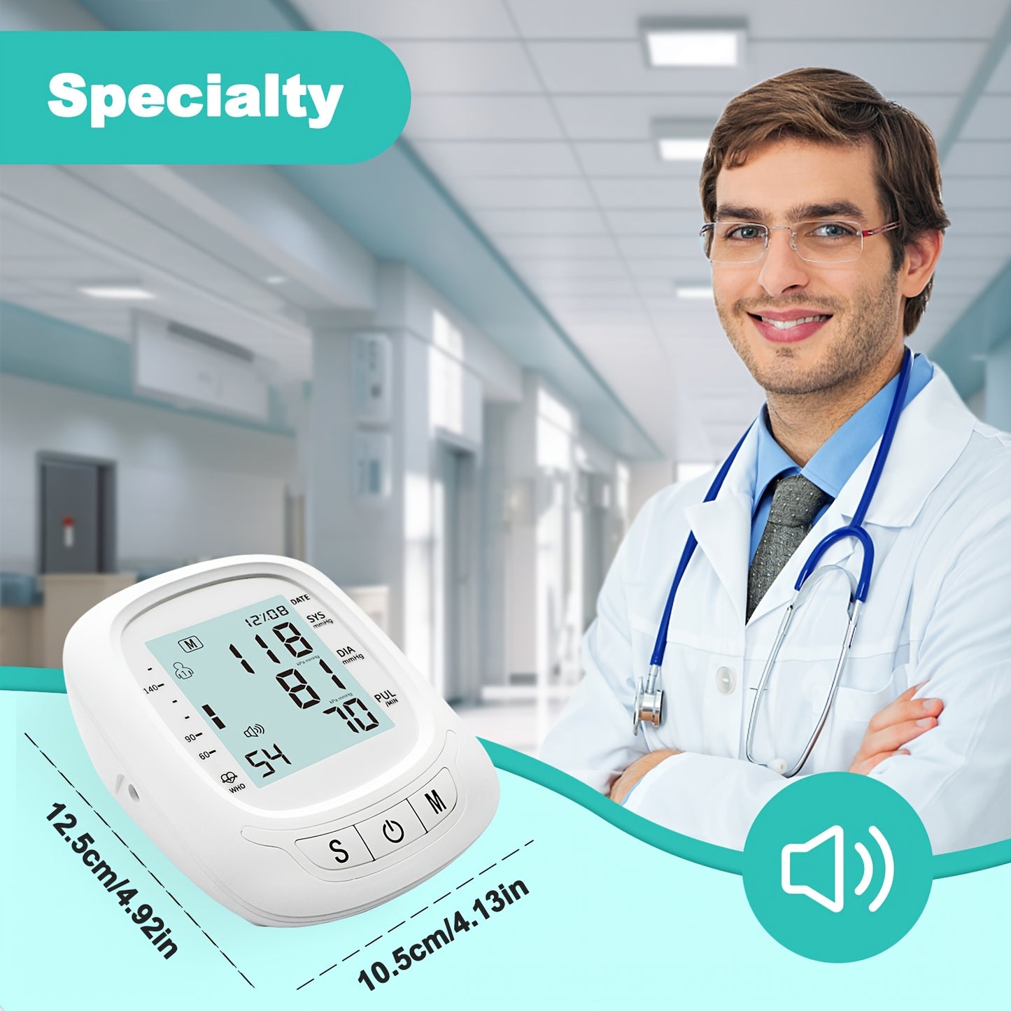 Blood Pressure Machine For Adults, Fully Automatic Blood Pressure Meter, Digital LCD Display, Simple Operation, Cuffs Can Be Adjusted, Suitable For Family High And Low Blood Pressure, Arrhythmia Test, Elderly Health Guards.Ba