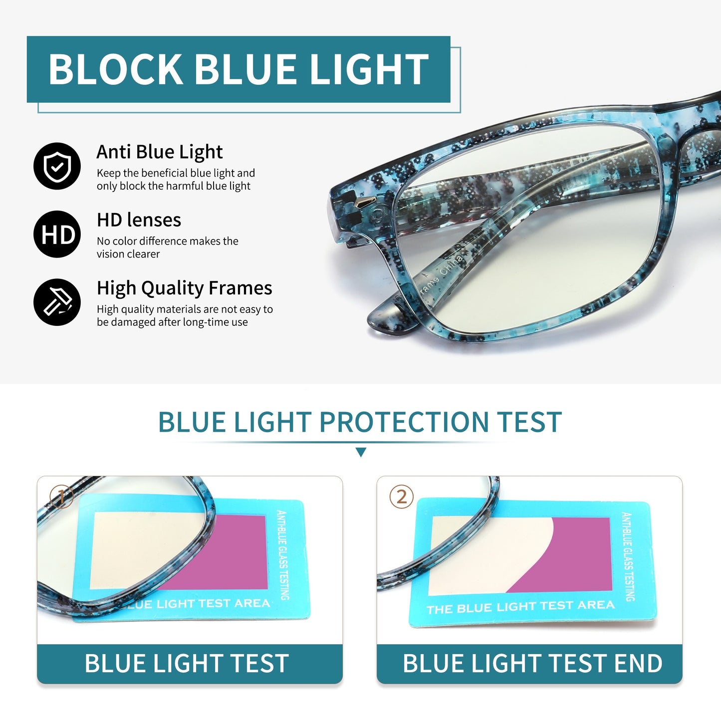 4Pack Women's Anti-blue Glasses, Women's Computer Glasses, Anti-glare Glasses
