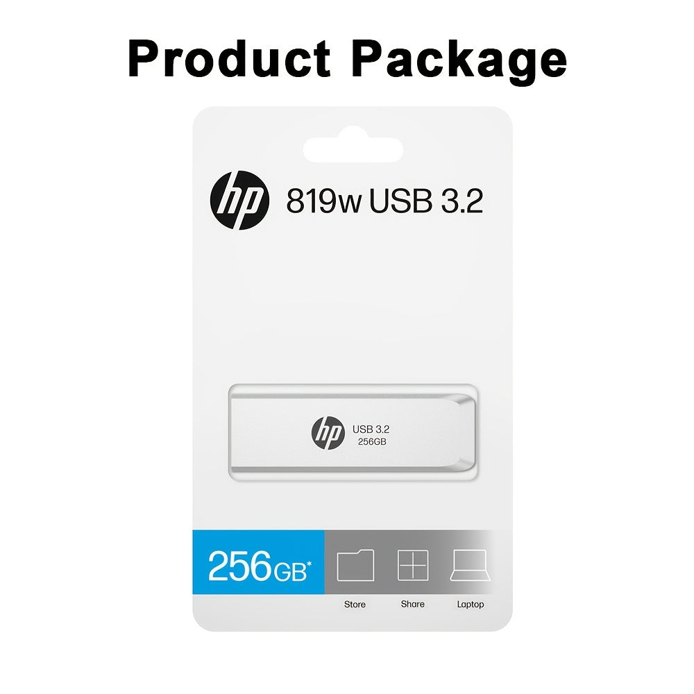 HP 32GB/64GB/128GB/256GB USB 3.2 Gen1 High-Speed Retractable Metal U Disk, Portable and Durable with Large Capacity for Data Transfer