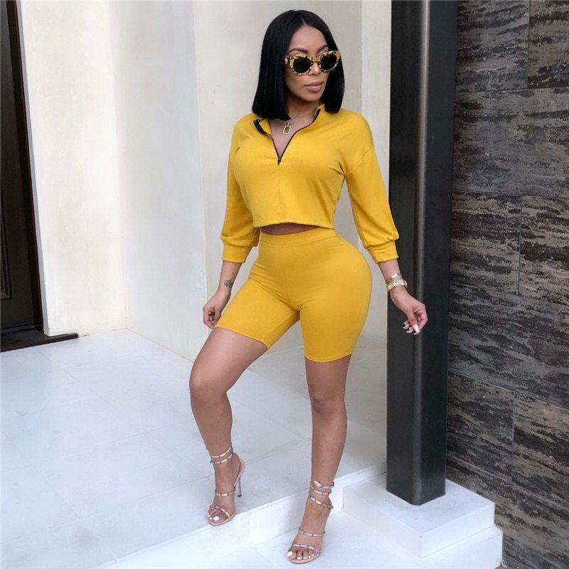 2 Pieces Set Women Crop