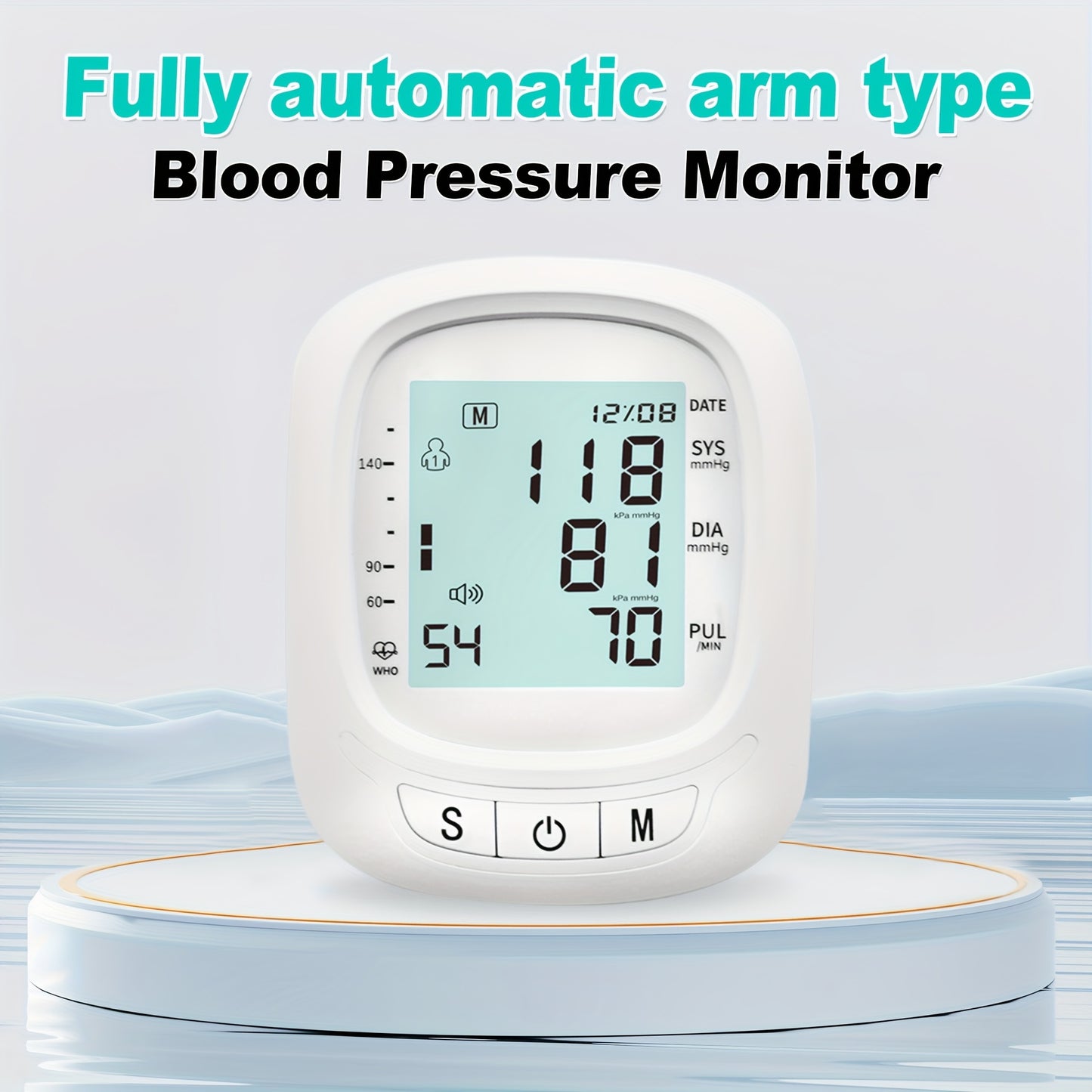 Blood Pressure Machine For Adults, Fully Automatic Blood Pressure Meter, Digital LCD Display, Simple Operation, Cuffs Can Be Adjusted, Suitable For Family High And Low Blood Pressure, Arrhythmia Test, Elderly Health Guards.Ba
