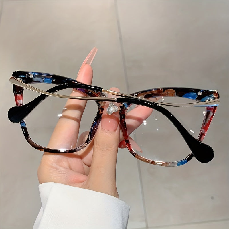 Fashionable Large Cat Eye Clear Lens Glasses for Women - Perfect for Computer Use and Decorative Purposes