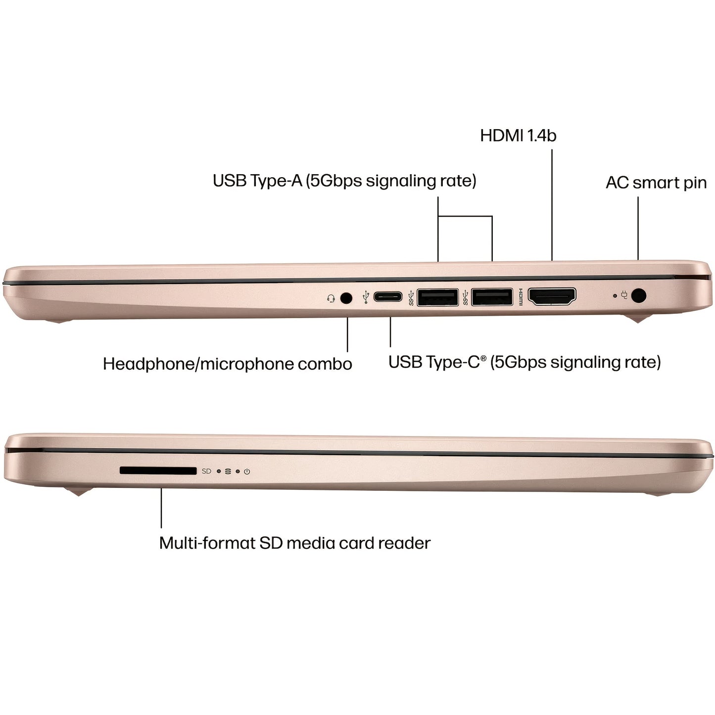 HP Ultral Light 14" Laptop, Intel Quad-Core N4120, 8GB RAM, Anti-Glare HD Display - 256GB Storage(128GB EMMC+ 128GB SD Card), Webcam, Windows 11 Home In S Mode