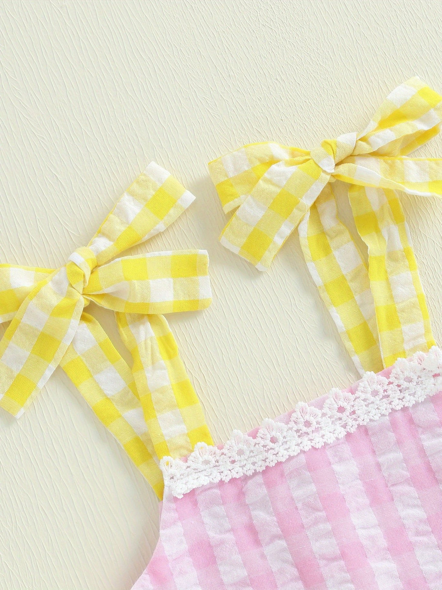 Toddler Girl Summer Dress Plaid Print Tie-up Sleeveless Tiered Ruffled A-Line Dress