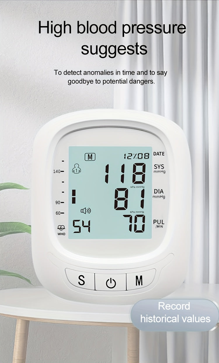 Blood Pressure Machine For Adults, Fully Automatic Blood Pressure Meter, Digital LCD Display, Simple Operation, Cuffs Can Be Adjusted, Suitable For Family High And Low Blood Pressure, Arrhythmia Test, Elderly Health Guards.Ba