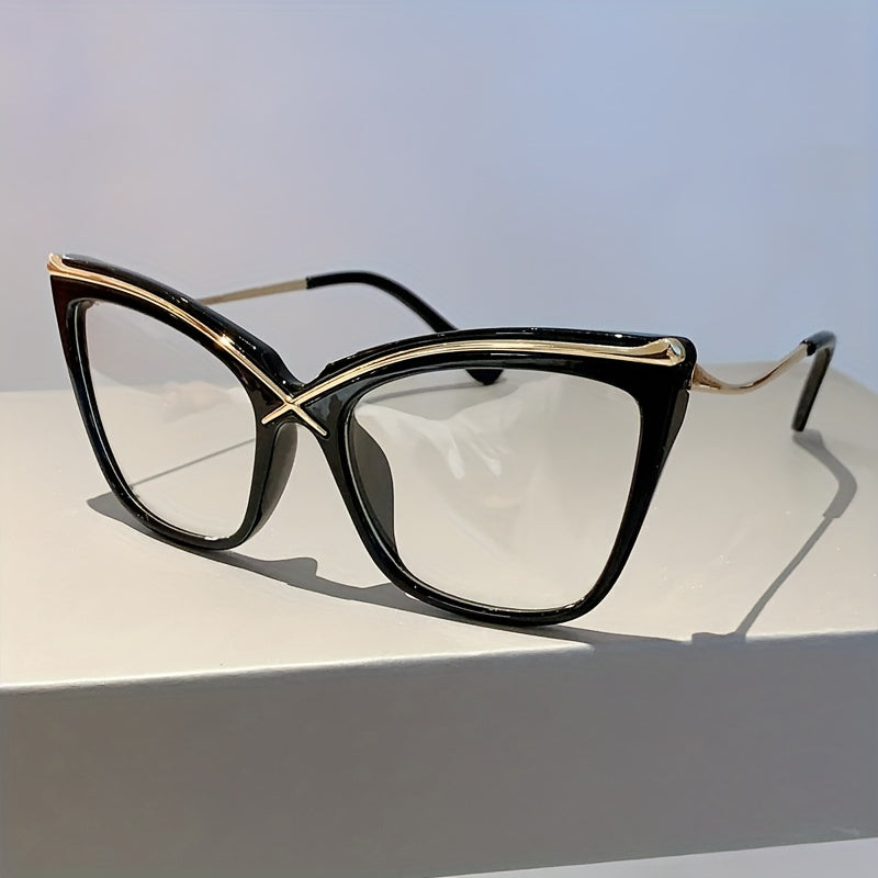 Fashionable Large Cat Eye Clear Lens Glasses for Women - Perfect for Computer Use and Decorative Purposes