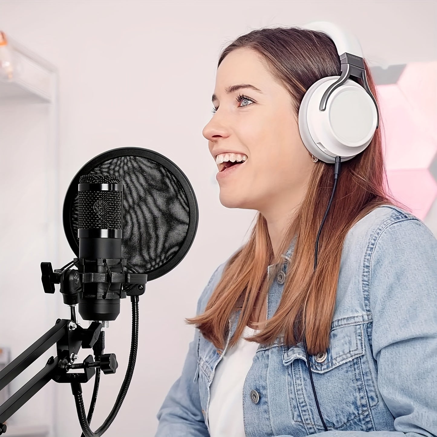192kHz/24Bit Professional USB Microphone, Plug & Play PC Computer Condenser Cardioid Mic Kit with Sound Advanced Chipset for Streaming, Podcast, Studio Recording and Games