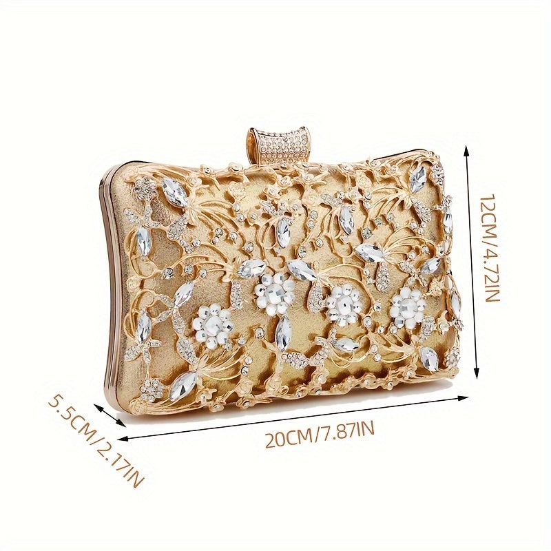 Glamorous Sparkling Rhinestone Evening Bag - Classic & Stylish Banquet Handbag for Women - Durable Formal Purse Perfect for Weddings, Parties & Proms - A Fashion Statement for Special Occasions