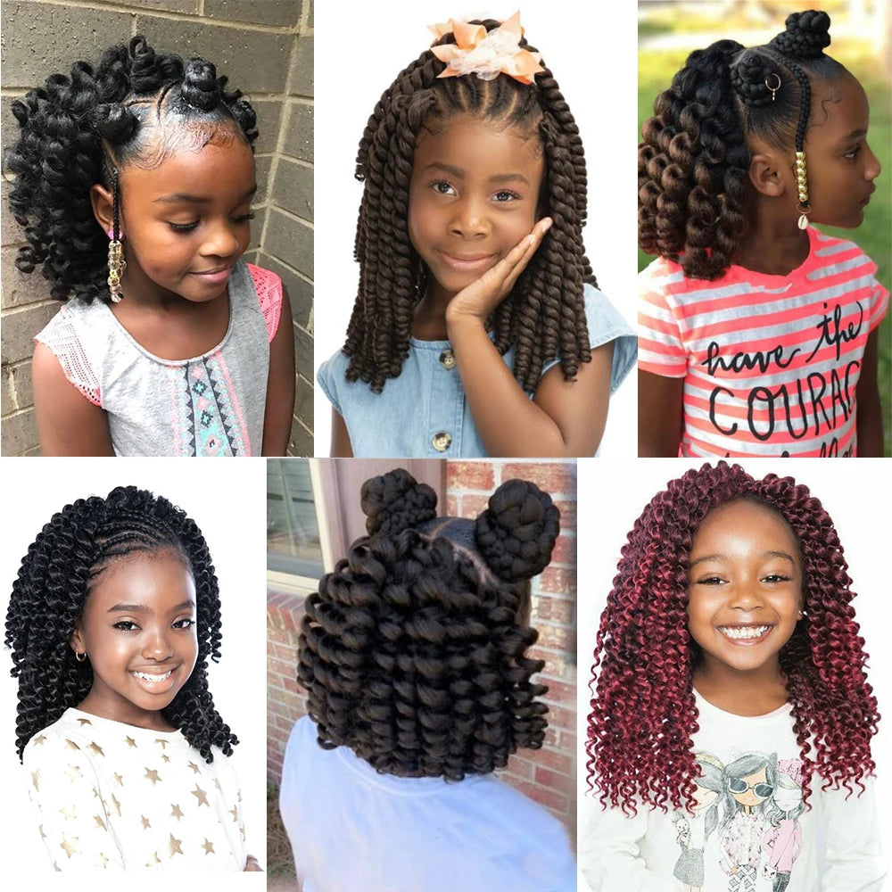 Synthetic Ombre Jumpy Wand Curl Crochet Braids Jamaican Bounce For Africa Braiding Hair Extensions Pre-Twisted For Black Women