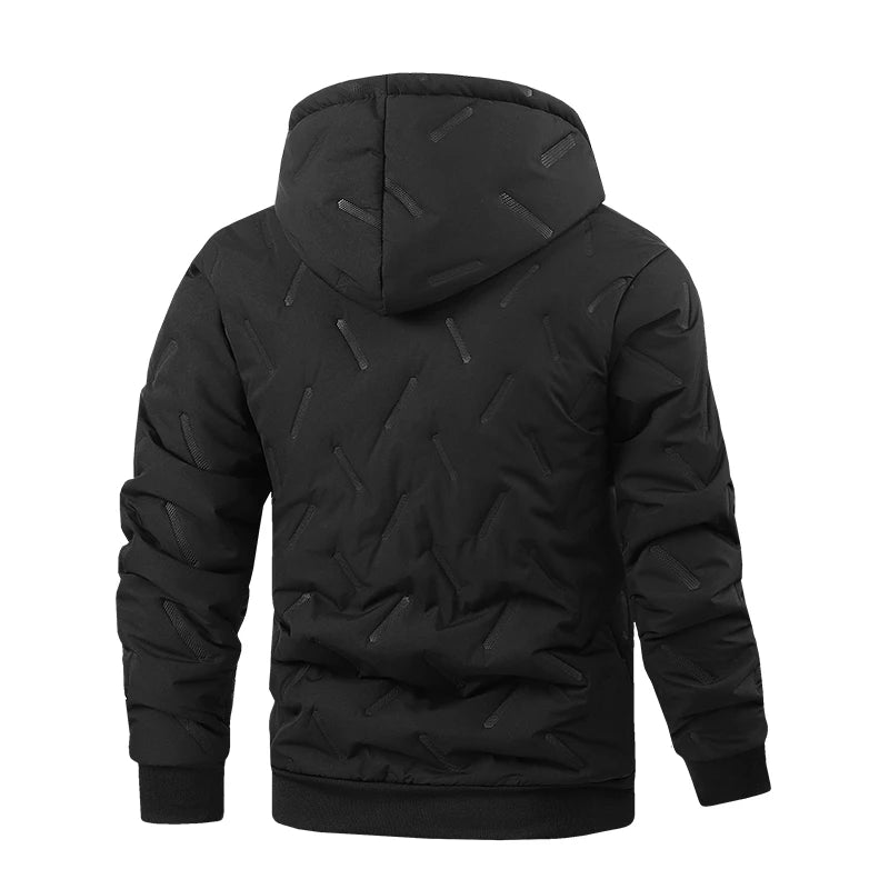 Men’s Winter Parka Jacket Fleece Lined Warm Hooded Coat Cotton Padded Zip Up Outerwear Casual Thick Windbreaker for Cold Weather