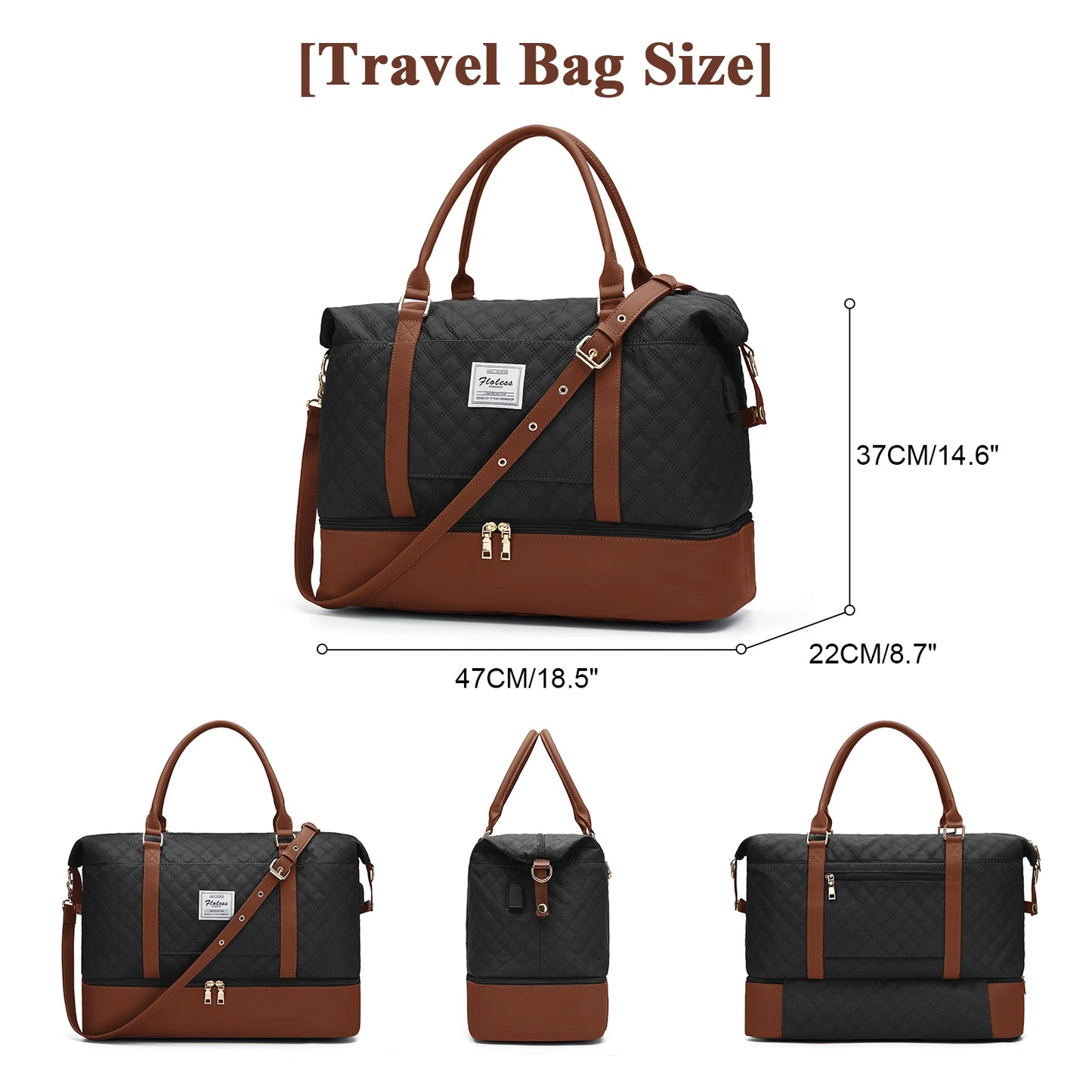 Weekender Bag for Women Large Travel Duffle Carry on Tote Bag with Shoe Compartment for Travel Essentials Overnight Hospital Bag
