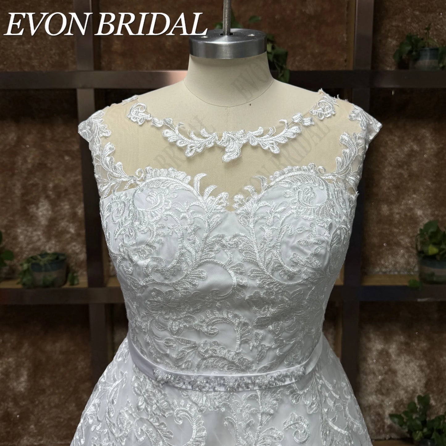 EVON BRIDAL Civil Wedding Dress Plus Size Woman Bride Cap Sleeves Bridal Gowns A-Line Applique Tulle Scoop vestidos novias boda