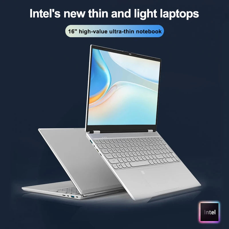 New 16" Inch 2K Laptop, 240 Hz ultra-clear screen, Windows 11 Pro Portable PC Gaming notebooks 32GB 2TB fingerprint unlock