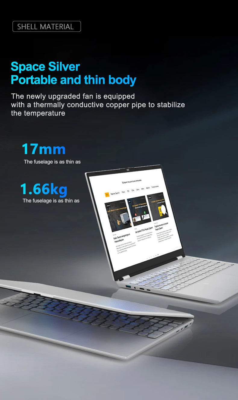 New 16" Inch 2K Laptop, 240 Hz ultra-clear screen, Windows 11 Pro Portable PC Gaming notebooks 32GB 2TB fingerprint unlock