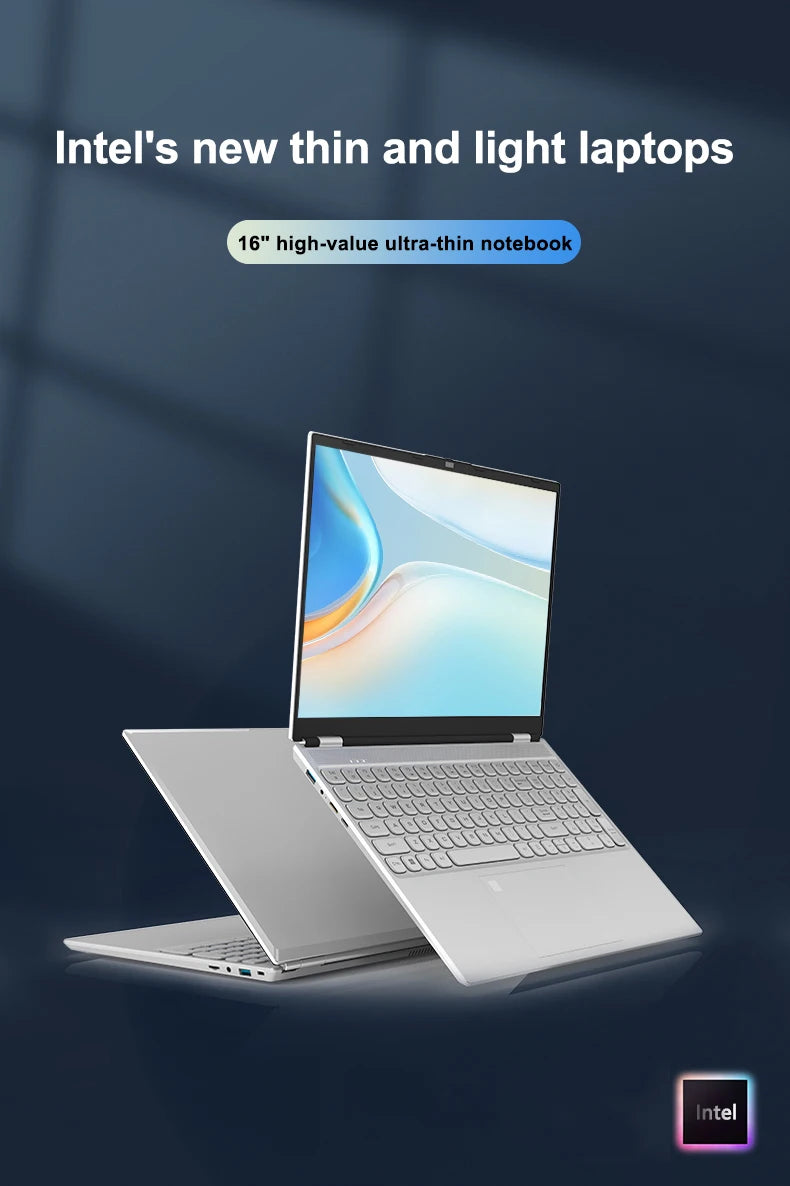 New 16" Inch 2K Laptop, 240 Hz ultra-clear screen, Windows 11 Pro Portable PC Gaming notebooks 32GB 2TB fingerprint unlock
