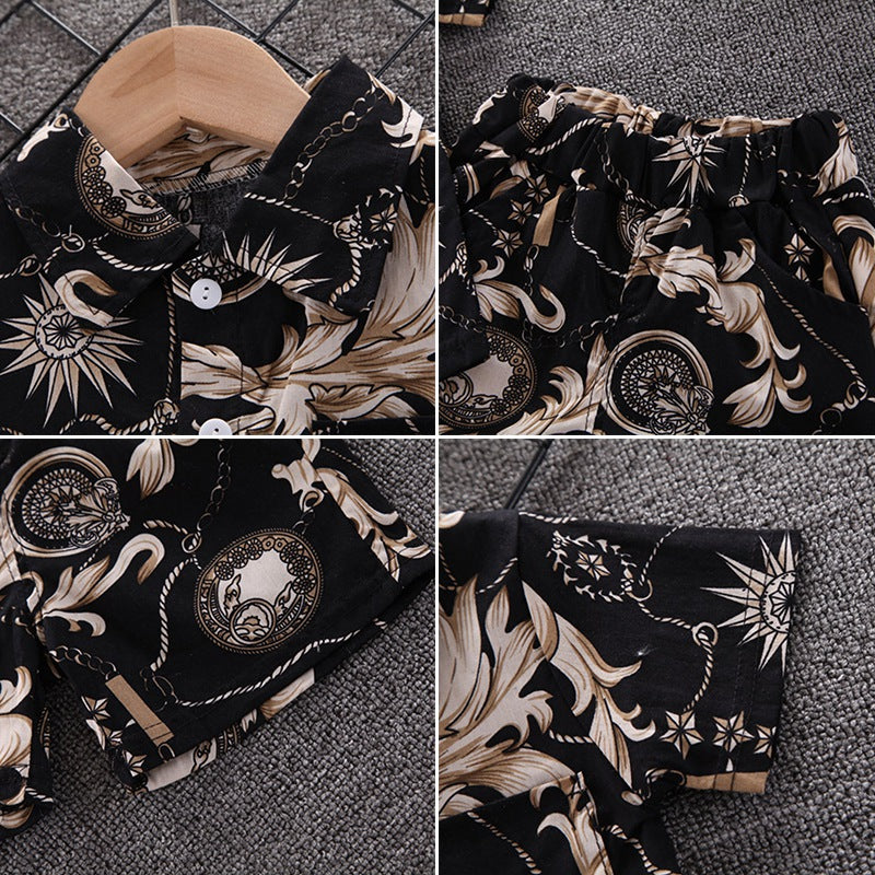 Summer Toddler Baby Boy's Suit Fashion Print Clothes Set Shirt Top Shorts 2PCS Clothing Set For Boys Infant Suits Kids Clothes