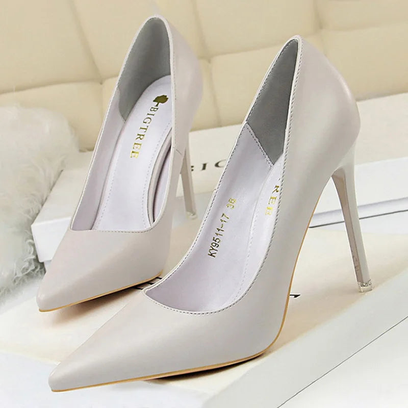 BIGTREE Shoes Women Pumps Fashion High Heels Shoes Black Pink White Shoes Women Wedding Shoes Ladies Stiletto Women Heels 2025