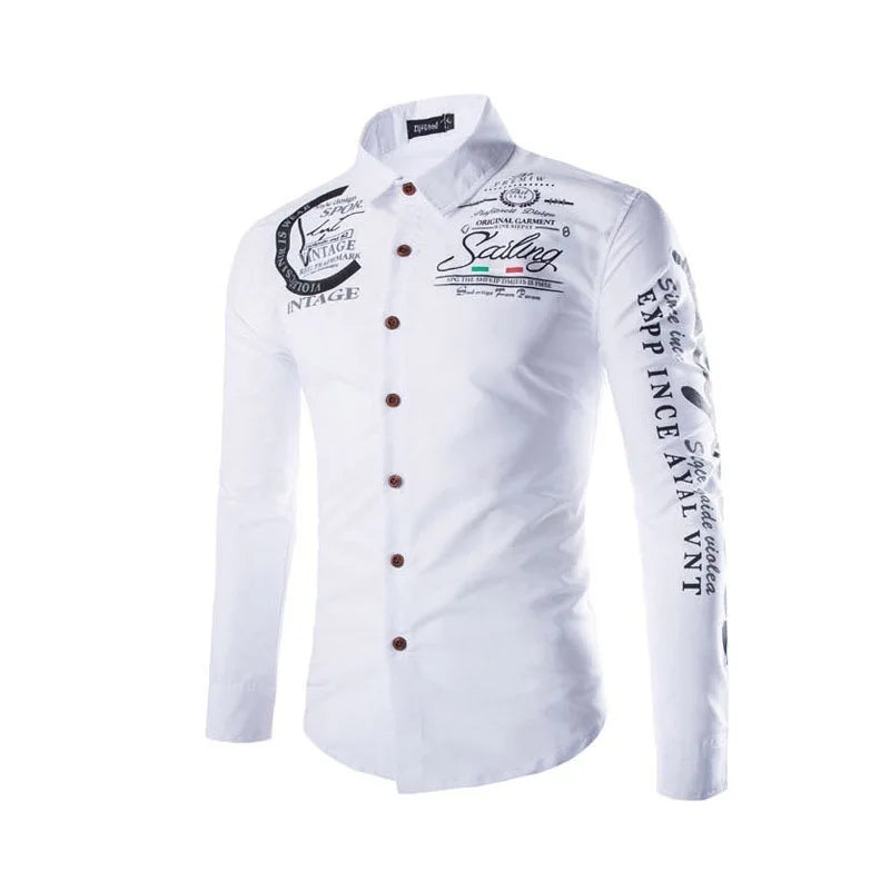 ZOGAA Men's Long Sleeves Slim Fashionable Shirts