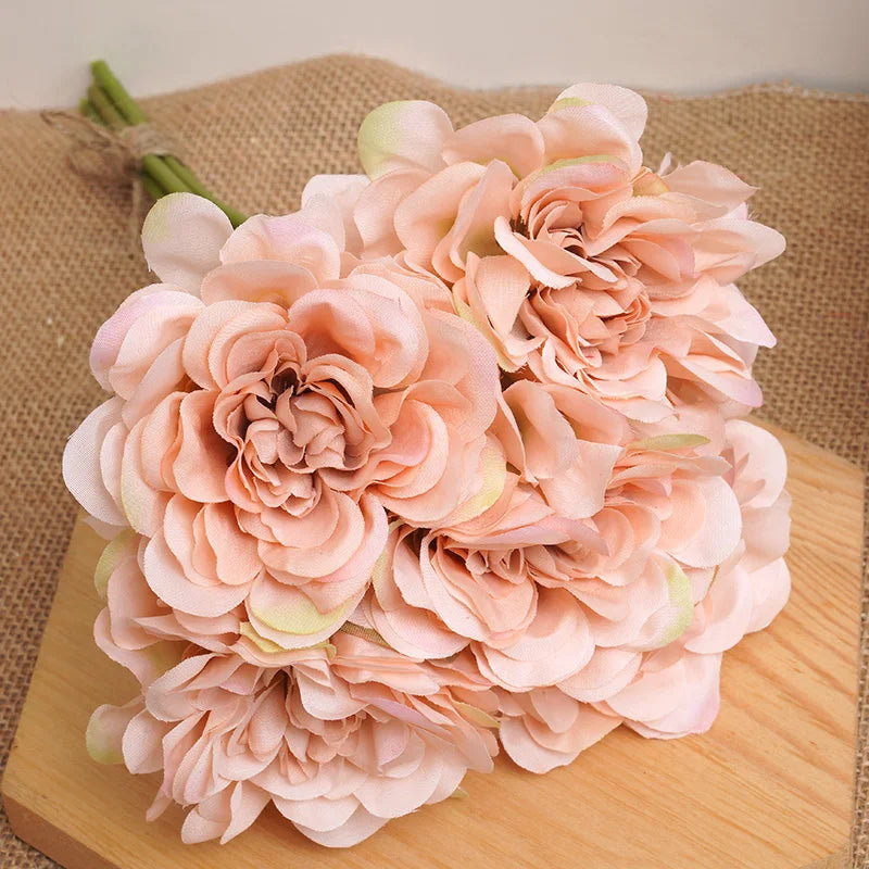 5pcs Beautiful Artificial Peony Flowers High Quality White Bouquet Wedding Home Table Decor Fake Flowers Christmas Arrangement