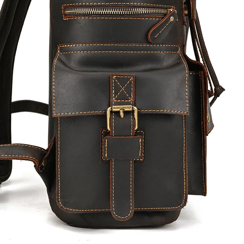 2025 New Arrivals Leather Backpack For Men Male Genuine Leather Laptop Travel Backpack 17 Inch Daypack Shoold Bag Men Male Large