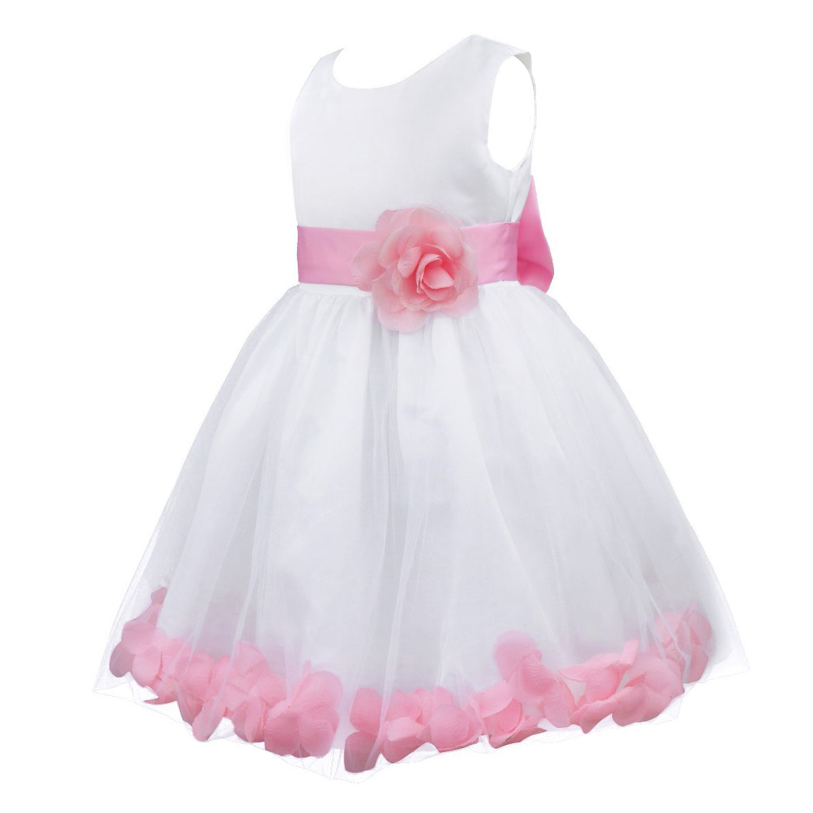 Baby Kids Girls Bowknot Flower Girl Dress Princess Birthday Party Tutu Dress Petals Wedding Pageant Bridesmaid Dresses Ball Gown
