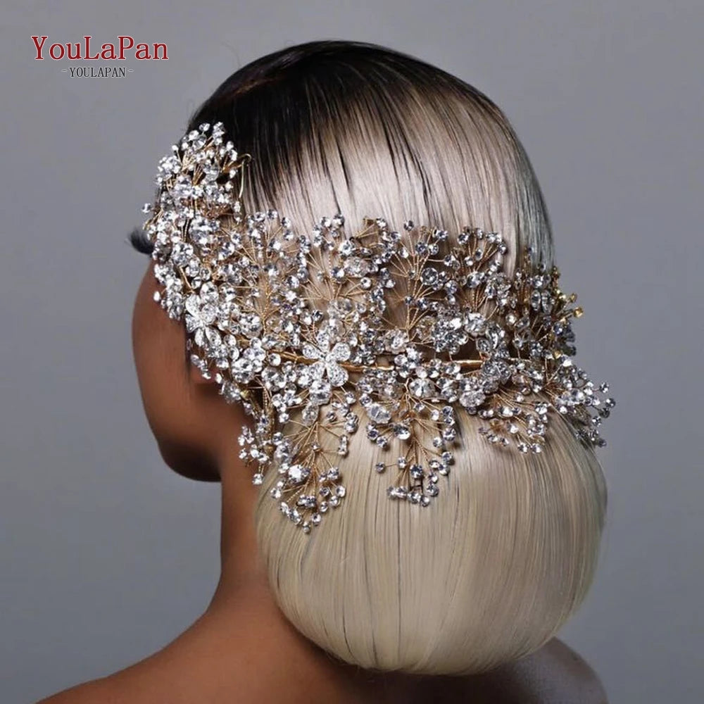 YouLaPan HP420 Wedding Accessories Bridal Headpieces Luxurious Banquet Jewelry Headdresses Bride Tiara and Crown Flower Headband