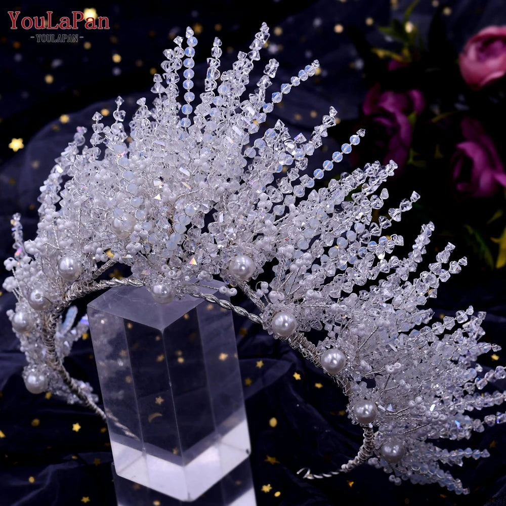 YouLaPan HP420 Wedding Accessories Bridal Headpieces Luxurious Banquet Jewelry Headdresses Bride Tiara and Crown Flower Headband