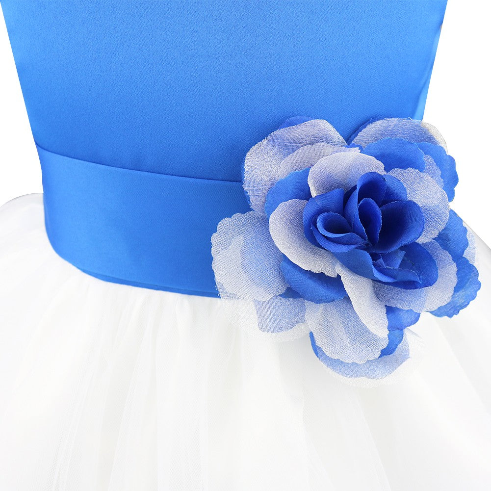 Baby Kids Girls Bowknot Flower Girl Dress Princess Birthday Party Tutu Dress Petals Wedding Pageant Bridesmaid Dresses Ball Gown