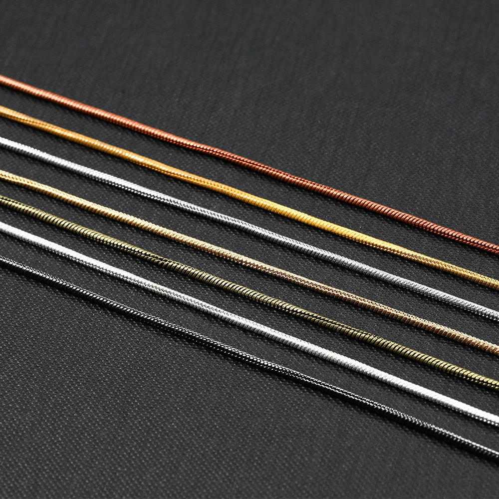 2M/lot 1.2-1.6mm Gold Color Copper Snake Chains For DIY Men Women Necklace Jewelry Making Findings Supplies Accessories