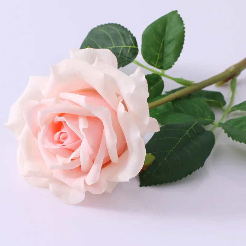 High-quality Simulation True Touch Curling Roses Artificial Flower Bridal Bouquet Wedding Home Decoration Valentine's Day Gift