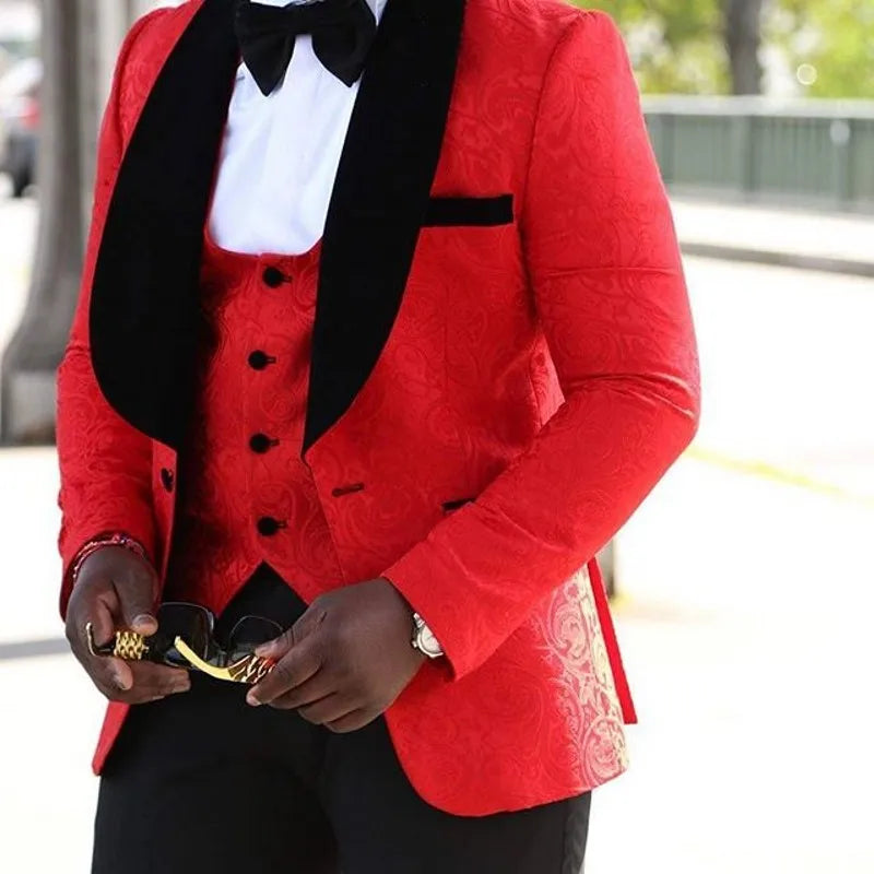 Men Suits Light Navy Blue and Black Groom Tuxedos Shawl Lapel Groomsmen Wedding Best Man ( Jacket+Pants+Bow Tie+Vest ) C684