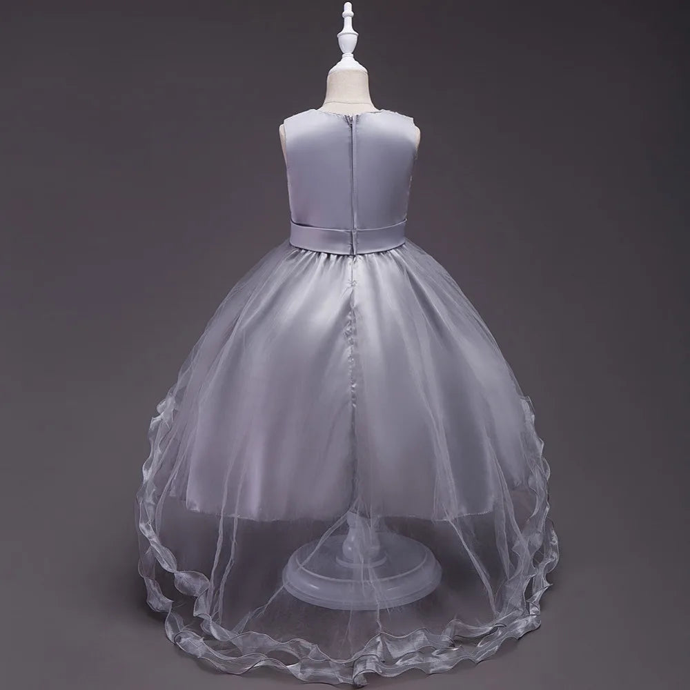 Baby Girls Princess Lace Flower Wedding Christmas Party Tutu Dress Children Kids Elegant Vestidos for 4-15Years Teenager Wear