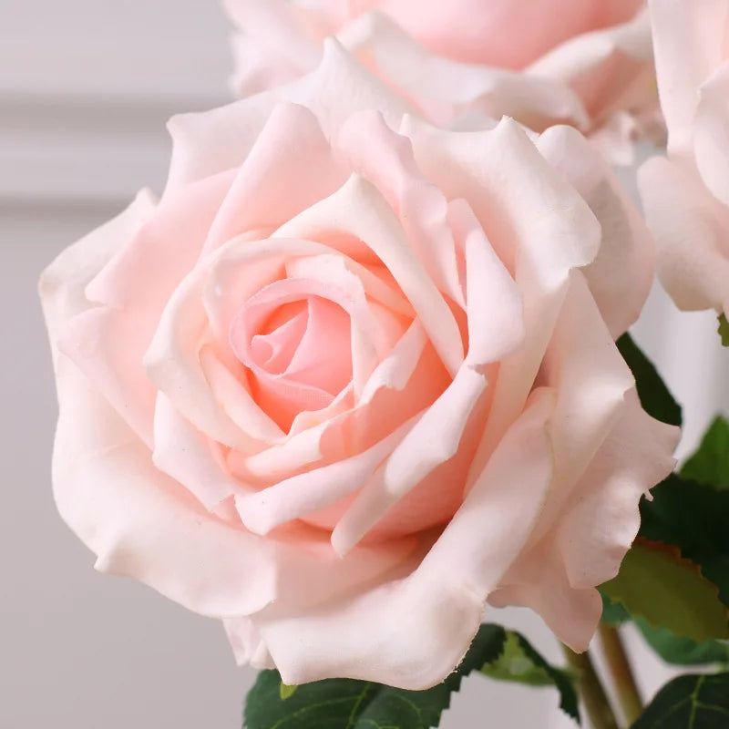 High-quality Simulation True Touch Curling Roses Artificial Flower Bridal Bouquet Wedding Home Decoration Valentine's Day Gift