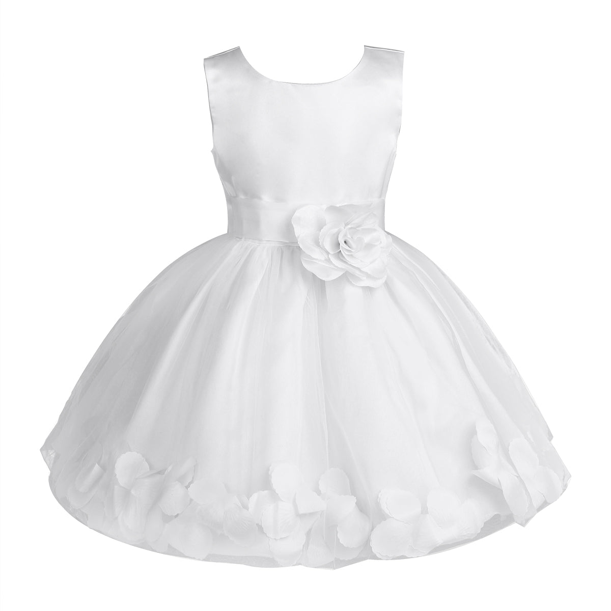 Baby Kids Girls Bowknot Flower Girl Dress Princess Birthday Party Tutu Dress Petals Wedding Pageant Bridesmaid Dresses Ball Gown