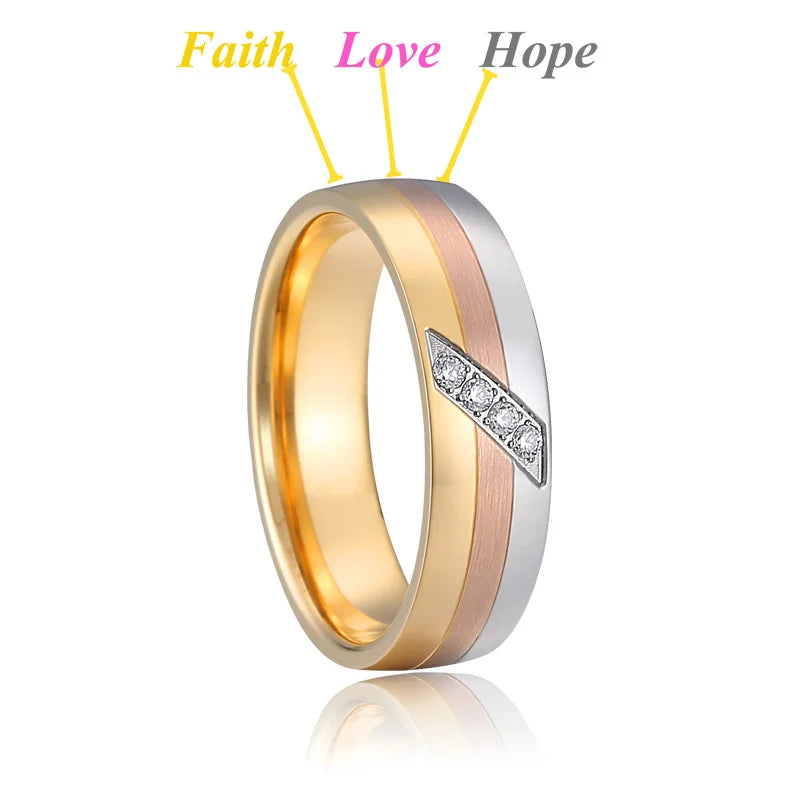 engagement wedding rings for men and women lover's alliance couples 14k rose gold plated ladies fashion jewelry finger ring
