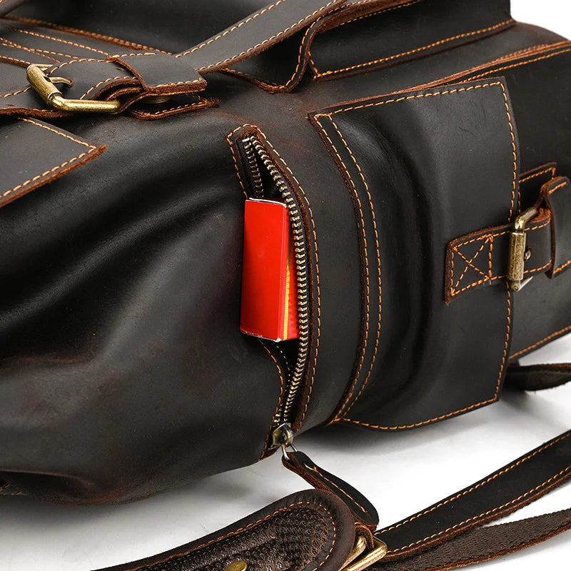 2025 New Arrivals Leather Backpack For Men Male Genuine Leather Laptop Travel Backpack 17 Inch Daypack Shoold Bag Men Male Large