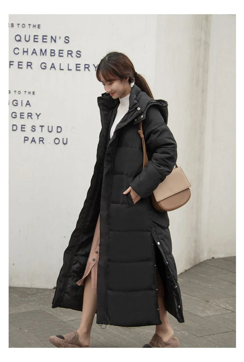 Winter Women Jackets Extra long Parkas Hooded Cotton Padded Female Coat High Quality Warm Outwear Womens Parka Winter Coats