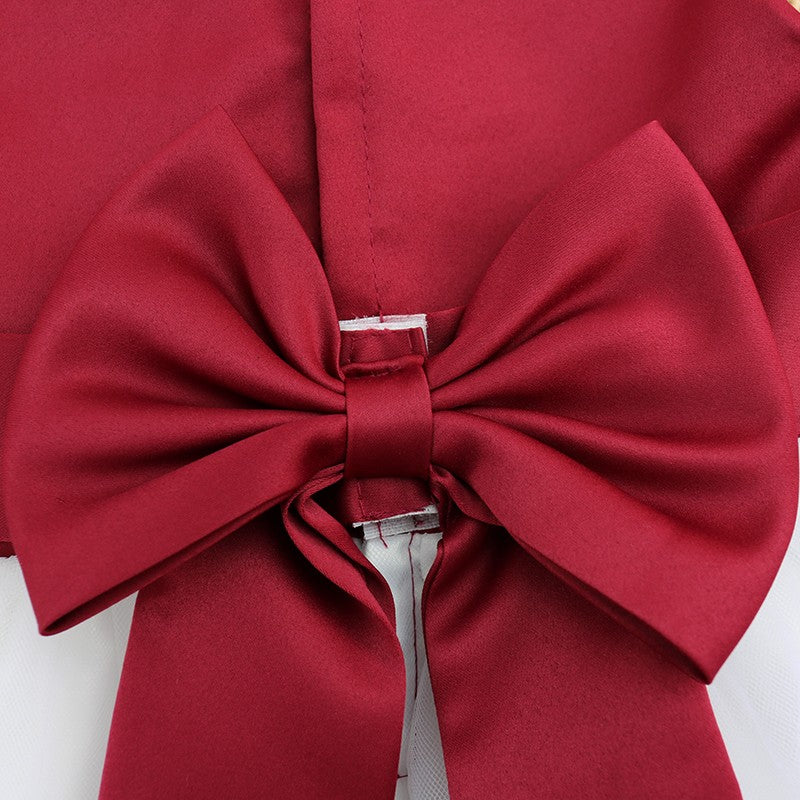 Baby Kids Girls Bowknot Flower Girl Dress Princess Birthday Party Tutu Dress Petals Wedding Pageant Bridesmaid Dresses Ball Gown