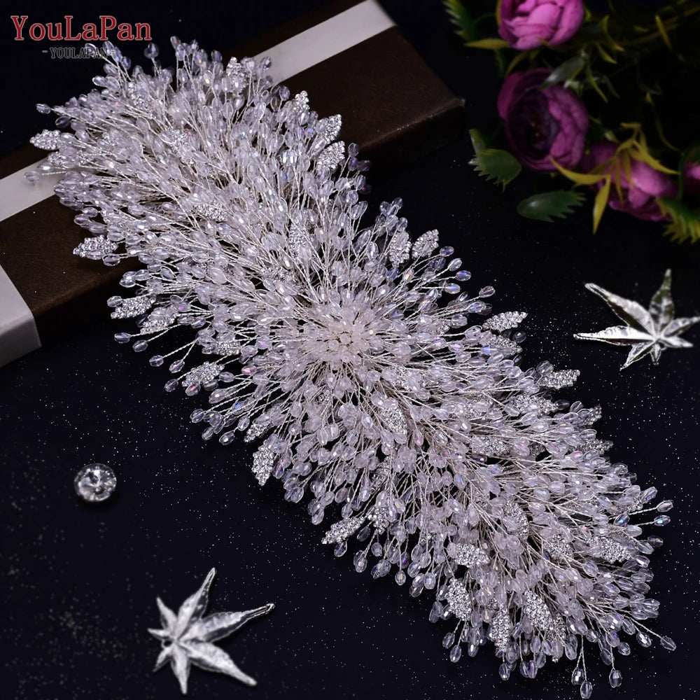 YouLaPan HP420 Wedding Accessories Bridal Headpieces Luxurious Banquet Jewelry Headdresses Bride Tiara and Crown Flower Headband
