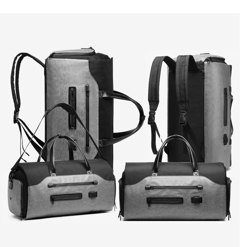 OZUKO Multifunction Men Suit Storage Travel Bag Large Capacity Luggage Handbag Male Waterproof Travel Duffel Bag Shoes Pocket