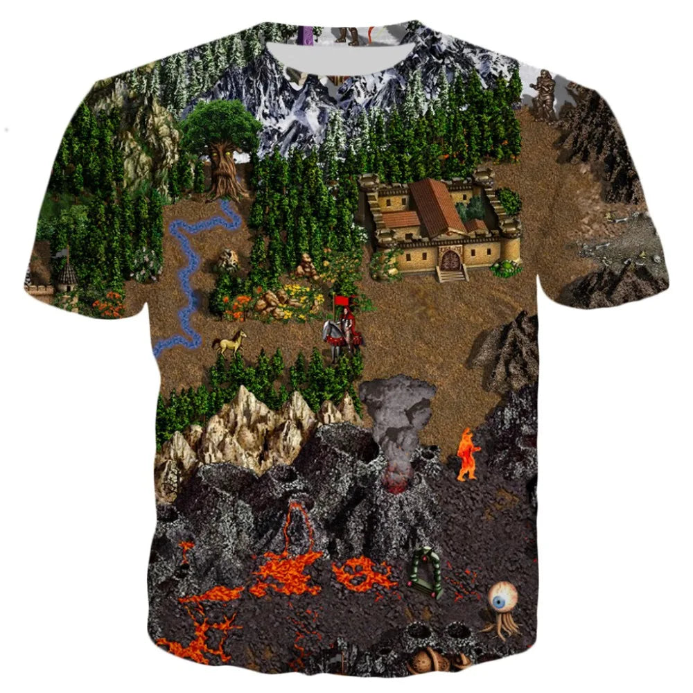 Personal Hero Might and Magic Game 3D HD Print Summer Boy T-shirt Fashionable Street Style Comfortable Oversized Short Sleeve