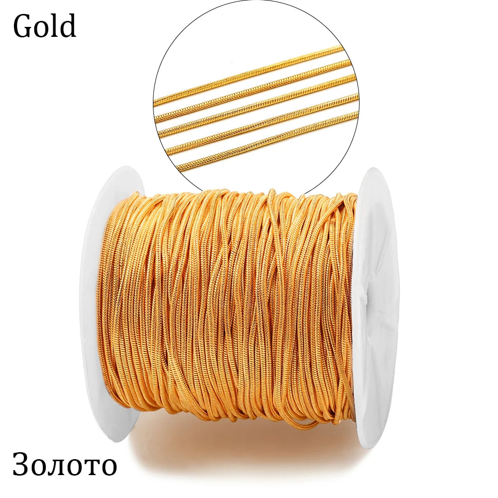 2M/lot 1.2-1.6mm Gold Color Copper Snake Chains For DIY Men Women Necklace Jewelry Making Findings Supplies Accessories