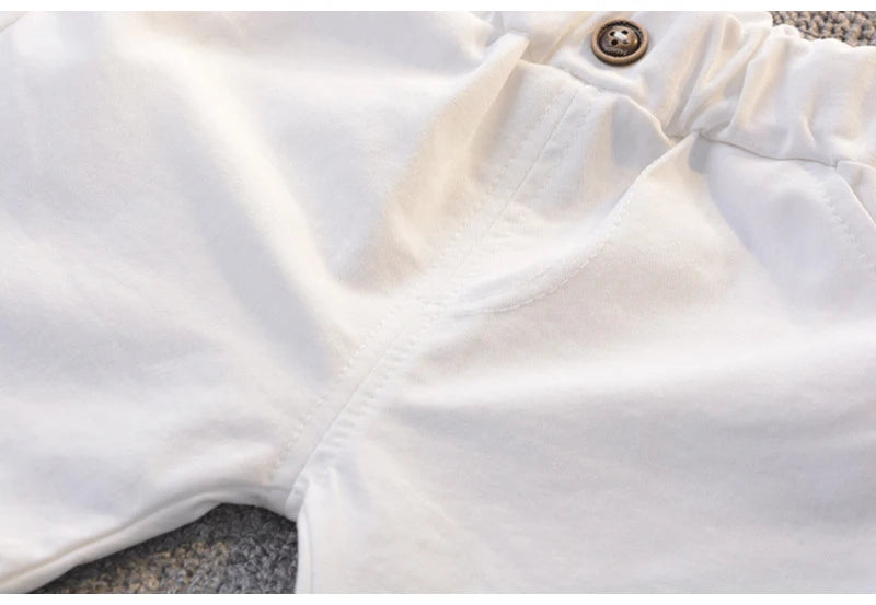 IENENS Summer Solid Color Clothes Sets Short Sleeves Tops + Shorts Baby Toddler Clothing Suits 1 2 3 4 Years Kids Outfits
