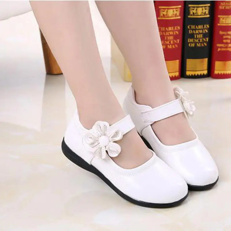 Girls Leather Shoes for Children Wedding Dress Princess School Shoes Kids Summer Bow-knot Black Student Sandals Korean Fashion