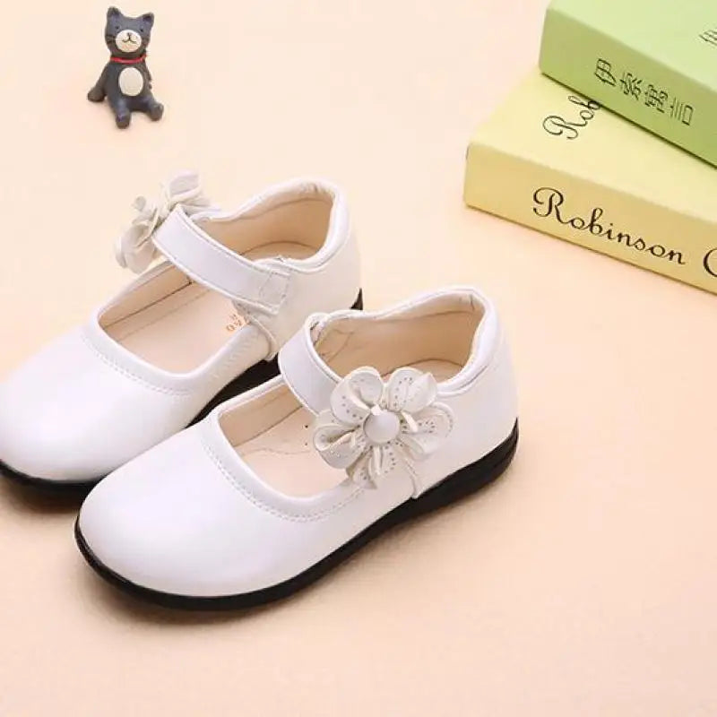 Girls Leather Shoes for Children Wedding Dress Princess School Shoes Kids Summer Bow-knot Black Student Sandals Korean Fashion