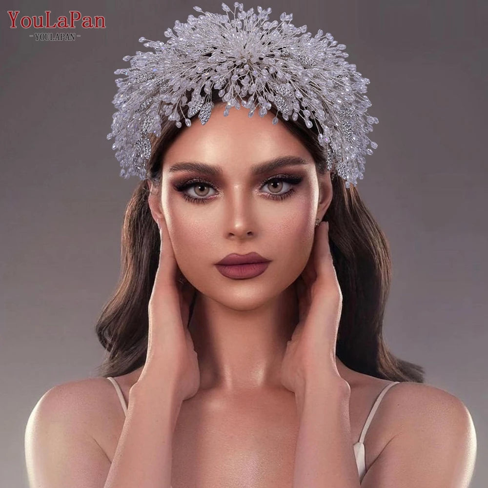 YouLaPan HP420 Wedding Accessories Bridal Headpieces Luxurious Banquet Jewelry Headdresses Bride Tiara and Crown Flower Headband