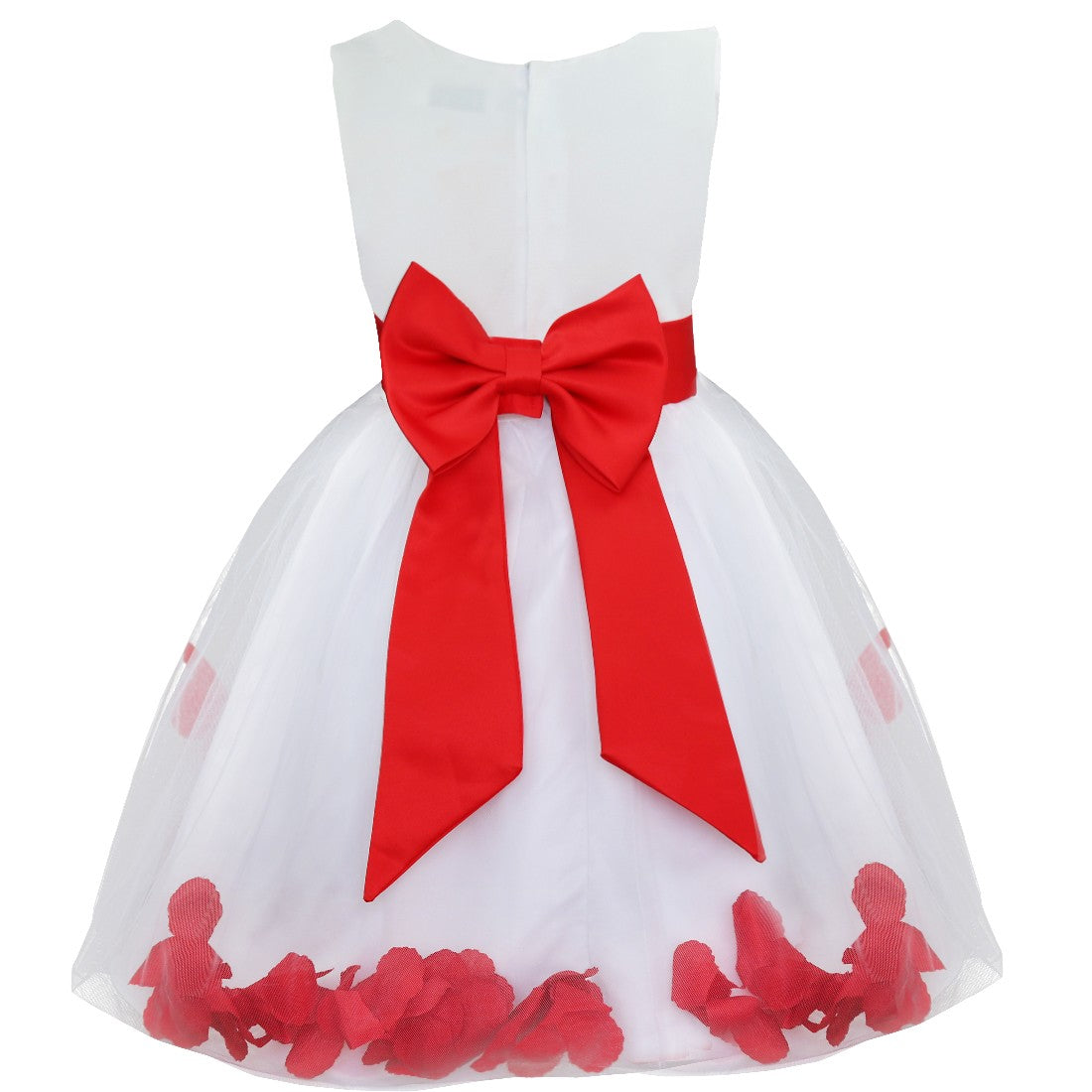 Baby Kids Girls Bowknot Flower Girl Dress Princess Birthday Party Tutu Dress Petals Wedding Pageant Bridesmaid Dresses Ball Gown