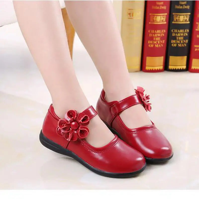 Girls Leather Shoes for Children Wedding Dress Princess School Shoes Kids Summer Bow-knot Black Student Sandals Korean Fashion