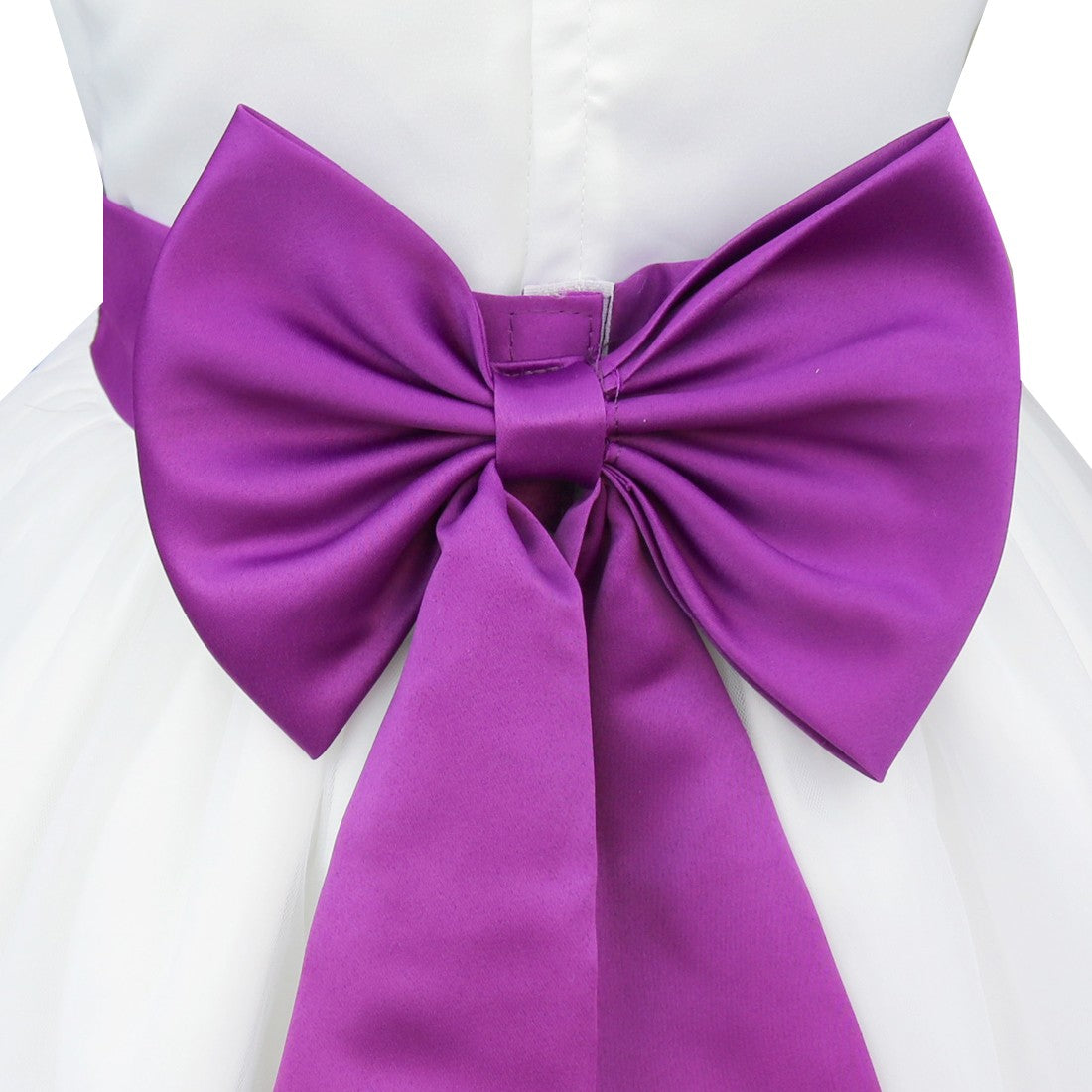Kids Girls Wedding Pageant Dress White Bridesmaid Dresses Formal Party Princess Vestidos Cute Big Bowknot Sash Flower Girl Dress